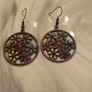 Daisy boho dangle earrings